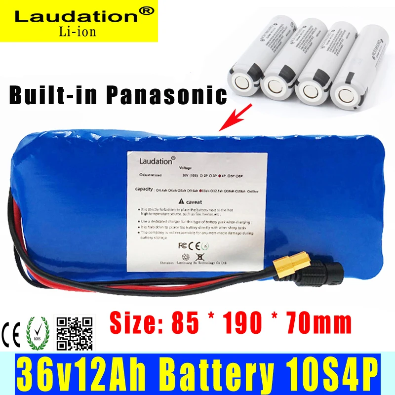 For Panasonic 36V Electric Bicycle Lithium Battery 12Ah Batteria Pack 18650 500W High Power and Capacity Motorcycle Scooter | Электроника