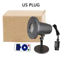 Светодиодный прожектор с вращающимся лазером, белая Снежинка, вращающийся проекционный светодиодный светильник, водонепроницаемый Рождественский сценический светильник