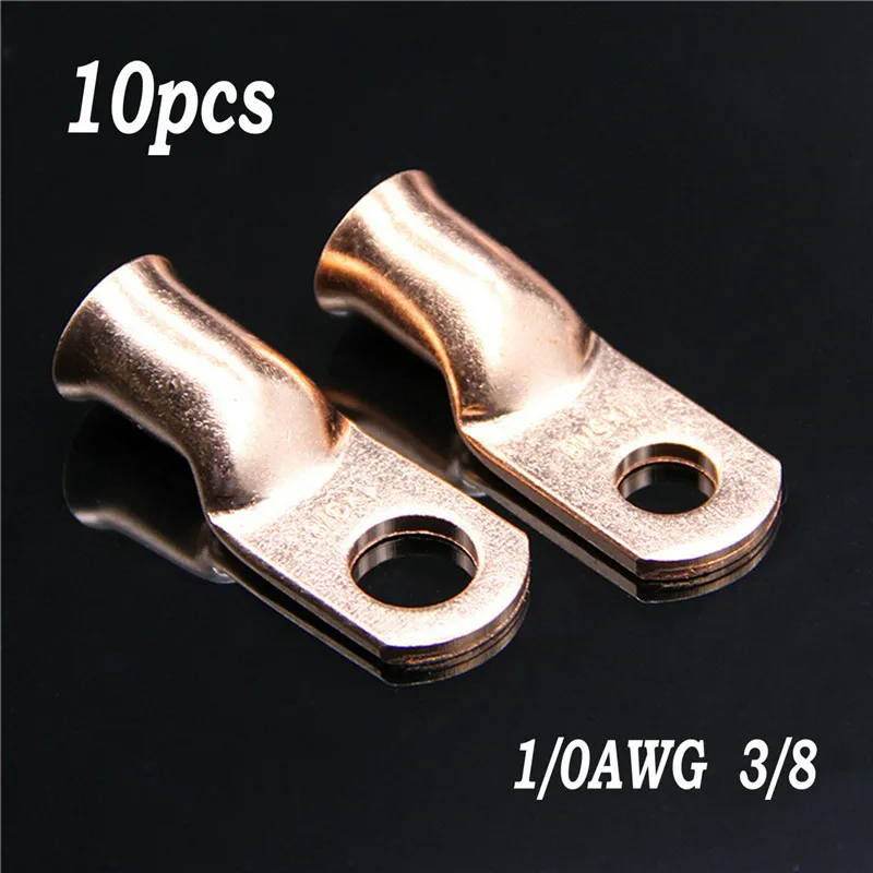 6 Wire Ring Terminal Copper 1//0 AWG Gauge 3//8/" Connectors Car Audio Terminals