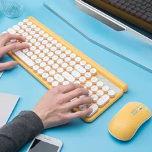 Перезаряжаемая Беспроводная клавиатура мышь комбо компактные пластиковые мыши с приемником Teclado Mecanico S888