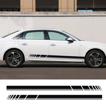 

2PCS Car Door Side Skirt Stripe Sticker For Audi A4 B5 B6 B7 B8 A3 8P 8V 8L A5 A6 C6 C5 C7 4F A1 A7 A8 Q1 Q3 Q5 Q7 TT Accessorie