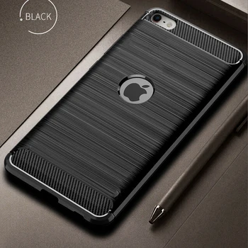 

For iPhone Se 2 Se2 Case Carbon Fiber Cover Flex Silicone Phone Case for iPhone Se 2020 Cover Shockproof reinforced Bumper House