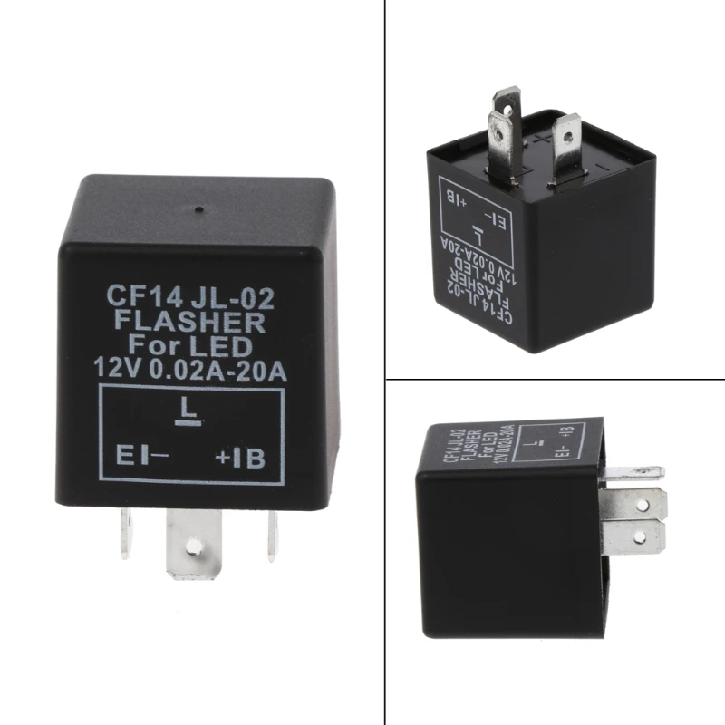 

3-Pin Adjustable CF14 JL-02 LED Flasher Relay Fix Turn Signal Hyper Flash Issue Automobiles Switches & Relays