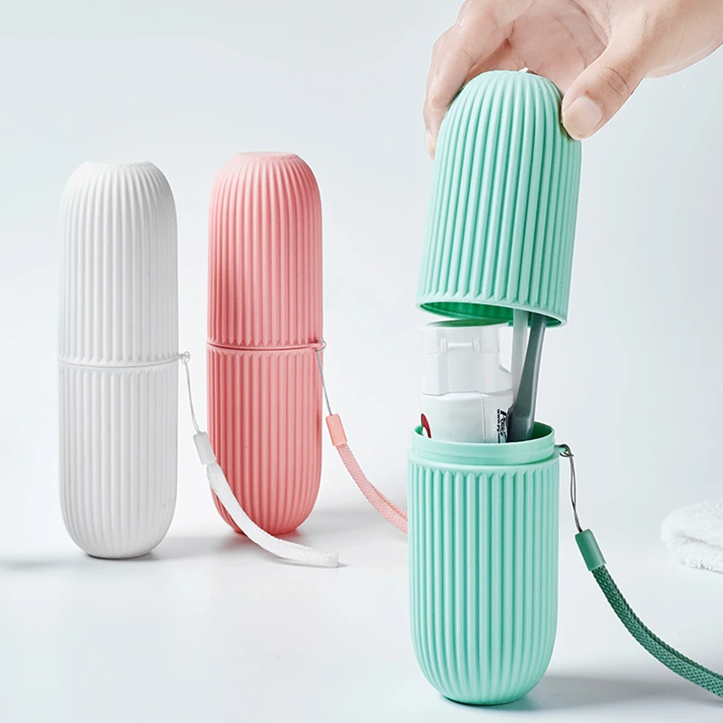 Portable Toothbrush Case For Travel Plastic Toothpaste Storage Box Organizer 
