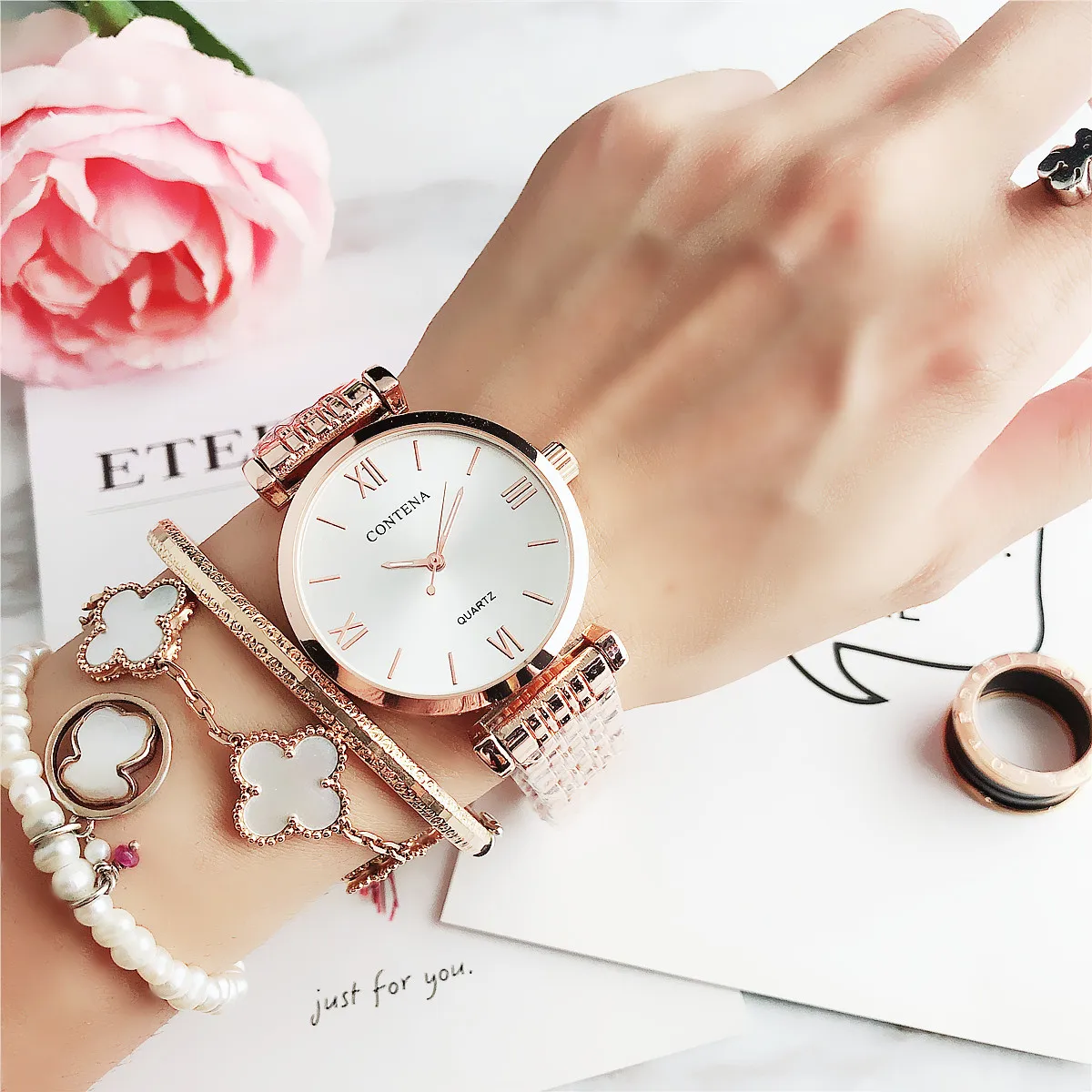 

6478NX fashion trend-style diamond-embedded quartz watch electronic wrist-watch