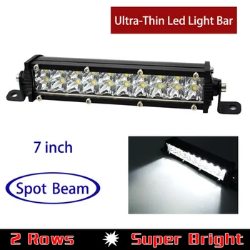 

1pc 7-inch Ultra-thin 20LED Fog Light Bar Dual-Row Lamp Waterproof 6000K White 60W Durable High Quality Auto Parts