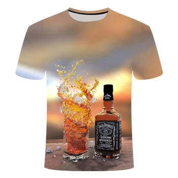 

2020 Fashion Streetwear Top Tees Summer Men's T-Shirt 3D Whiskey Letters Print Funny T Shirt O-Neck Short Sleeve Tops S-6XL