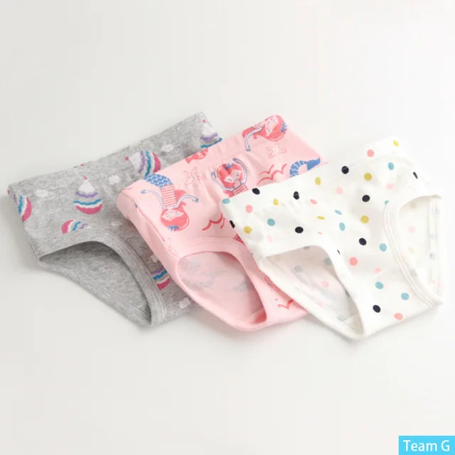 SheeCute 3 Pcs/Lot Girl's Toddler & Kids Underwear 100% Cotton Soft Panties Baby Panties Kids Briefs Team G