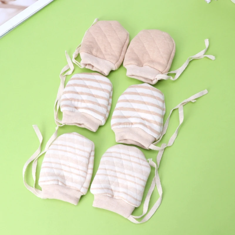 Зимний, утепленный, для детей анти царапин перчатки защита на Кроватку Новорожденного лица варежки D08C