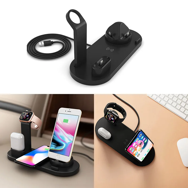 3 в 1 зарядная док-станция Подставка держатель станция для IPhone Airpods Apple Watch поворотное зарядное устройство База для Android тип-c IPhone