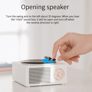 

Nostalgic Music Mini Stereo Bluetooth Speaker Retro Subwoofer Record Player Shape Portable USB Charging Loudspeaker Wireless
