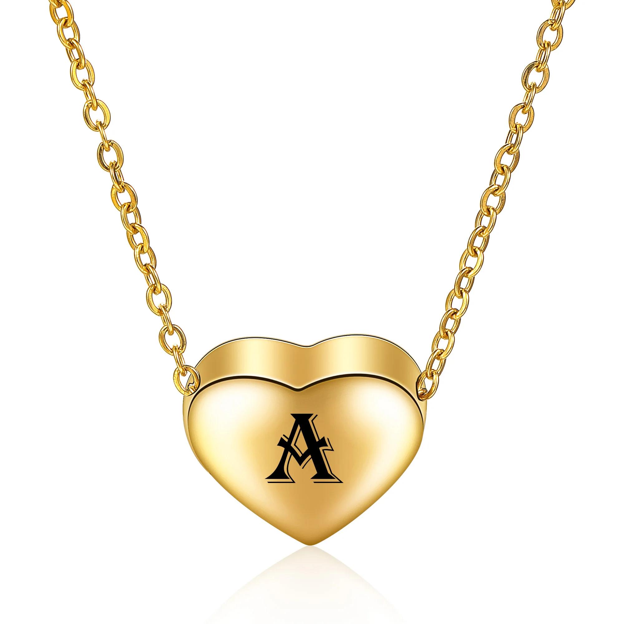 New Arrival 316L Stainless Steel 26 Letters Initial Necklace Alphabet Disc Pendant 45+5cm Chain Necklaces for Girl Kids | Украшения и