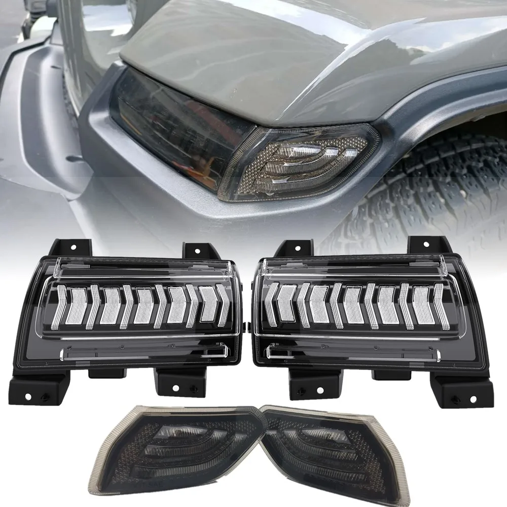 

Для 2018 2019 Jeep Wrangler JL 2020 гладиаторы JT спортивные модели DRL желтый указатели поворота с светодиодные, боковые, габаритные фонари