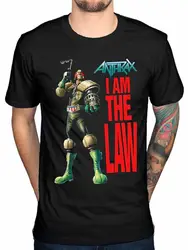 Официальный Anthrax I Am The Law Robot Футболка Rock Amoung The Live Fistful Of Fa хлопковая уличная забавная футболка