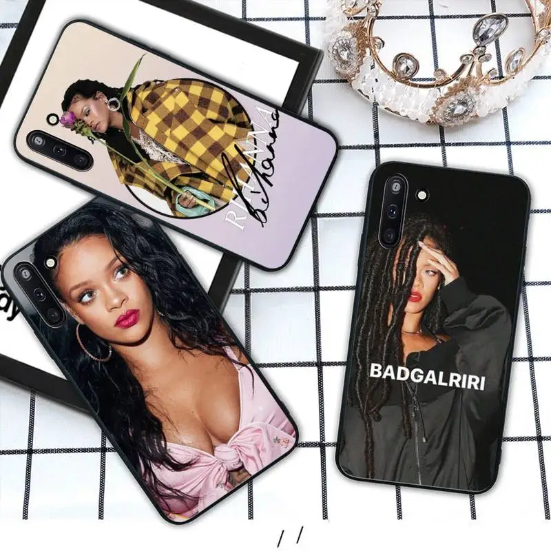 

Rihanna Hard Silicone phone cover case for Samsung galaxy J2 J2 J3 J4 plus J5 prime J7 2016 J6 note 5 8 9 10 funda