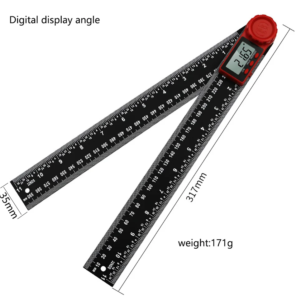  360 Digital Angle Ruler LCD Display Carbon Fiber Inclinometer Electron Goniometer Protractor Angle 