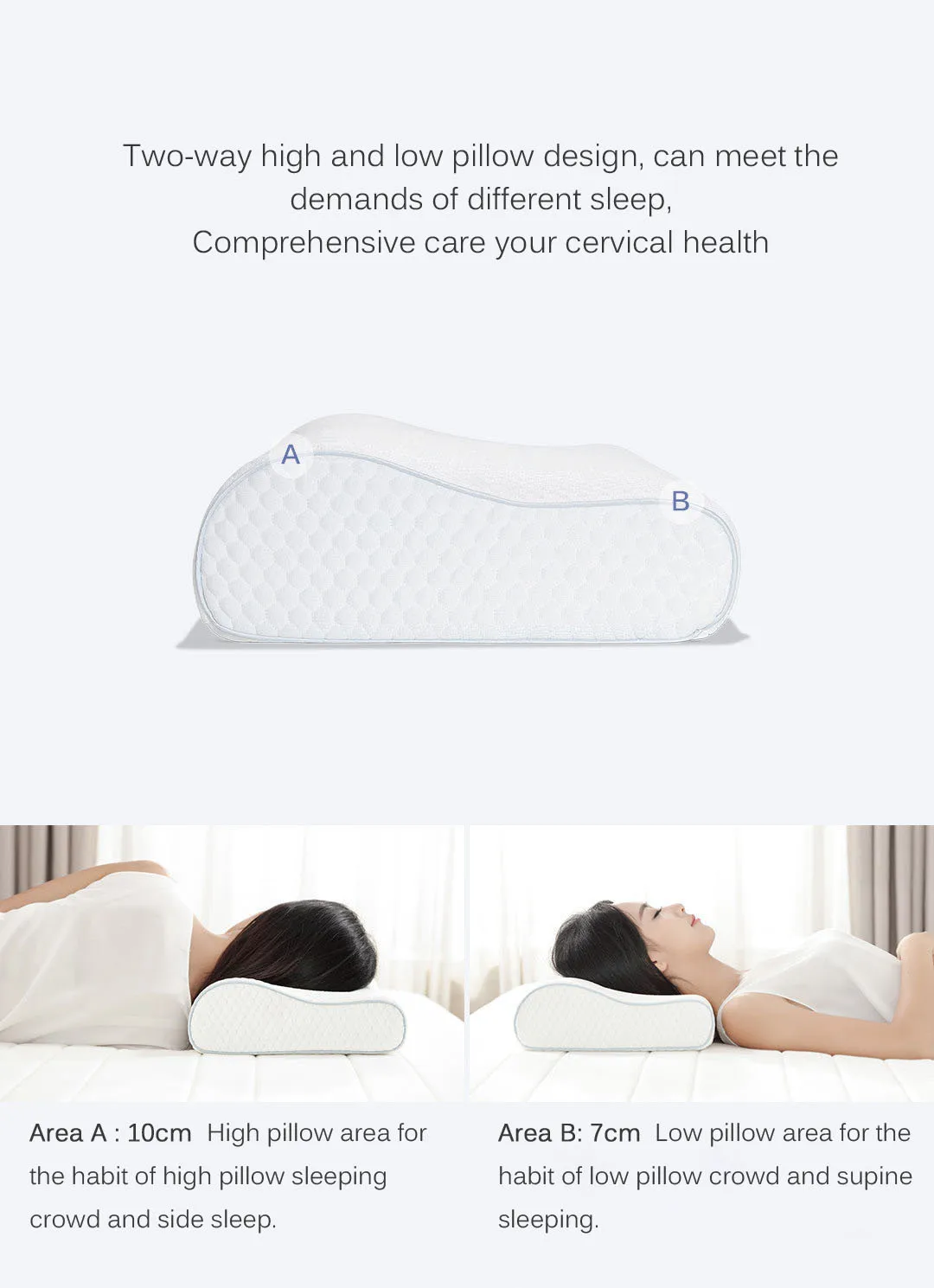 Original Xiaomi 8H Cool Feeling Slow Rebound Memory Cotton Pillow H1 Super Soft Antibacterial Neck Support Pillow