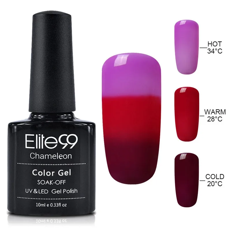 Elite99, 10 мл, Термальный Гель-лак для ногтей, изменение температуры, Цветной Гель-лак для ногтей, отмачиваемый УФ-Гель-лак, лак для ногтей - Цвет: 4202