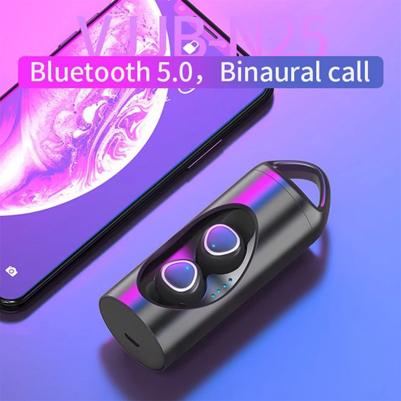 

N25 Portable Mini Bluetooth V5.0 Wireless Earphone 3D Stereo Sport Headset Waterproof Earbuds With Mic Auto Pairing Ear Phone