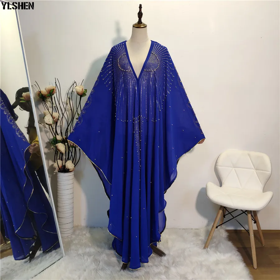 African Dresses for Women Clothes Muslim Dress Plus Size Dashiki Diamond African Dress Hijab Abayas Dubai Robe Africa Clothing 15