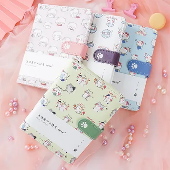 

Yisuremia New Cartoon Cat Notebook 96 Sheets Weekly Monthly Planner Diary Journal Agenda Notepad Kawaii Office School Stationery