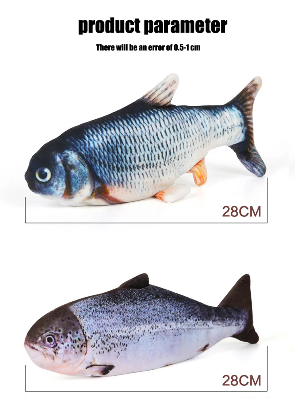 Cat Toy Fish USB Electric Charging Simulation Fish Cat Pet Chew Bite Interactive Cat Toys Dropshiping Moving Floppy Wagging Fish