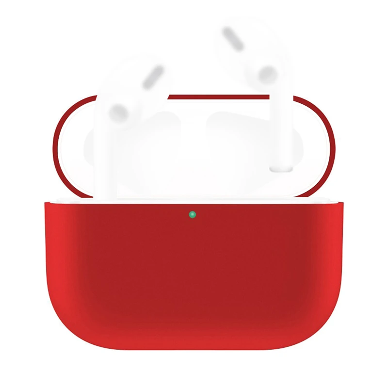 Beautiful solid color earphone case For AirPods Pro 2019 Wireless Charging Case Silicone Protective Cover Skin 1102#B