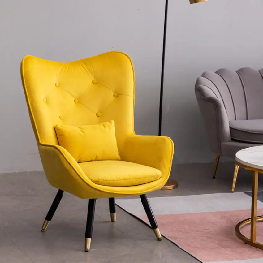 2019 NEW Nordic Modern Single Sofa Chair Retro Recreational Leather Art