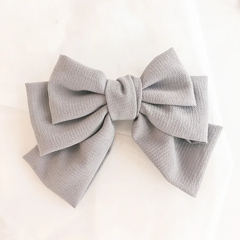 New Women Large Bow Barrette Korean Japan Three Layers Chiffon Hair Bow Spring Hair Clip Sweet Floral Hairpin for Girls