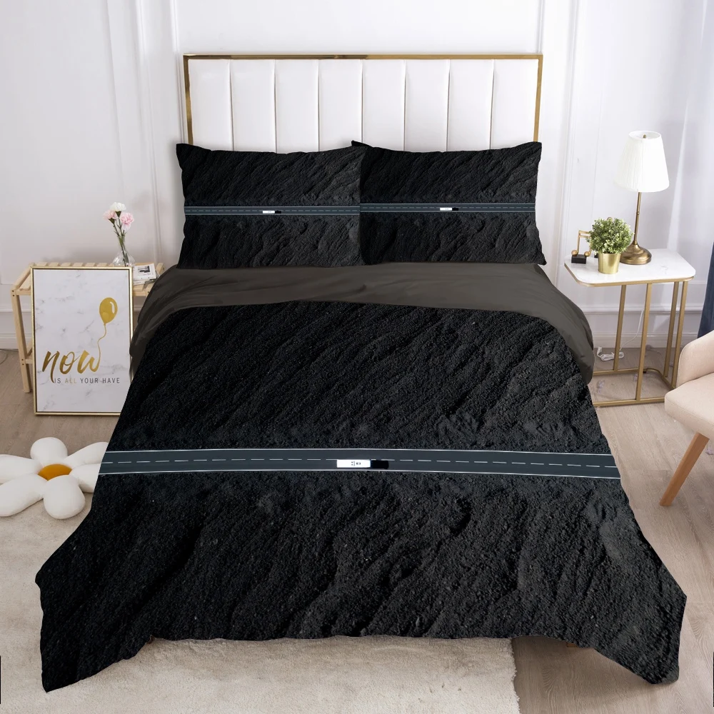 

Black bedding set Queen King Full Double Duvet cover set pillow case Bed linens Quilt cover 240x220 200x200 highway