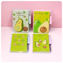 1 Pcs Kawaii Avocado Memo Pad with Ballpoint Pen Notepad Diary Book School Office Supply Ststionery 1 Pcs Kawaii Avocado Memo Pad with Ballpoint Pen Notepad Diary Book School Office Supply Ststionery