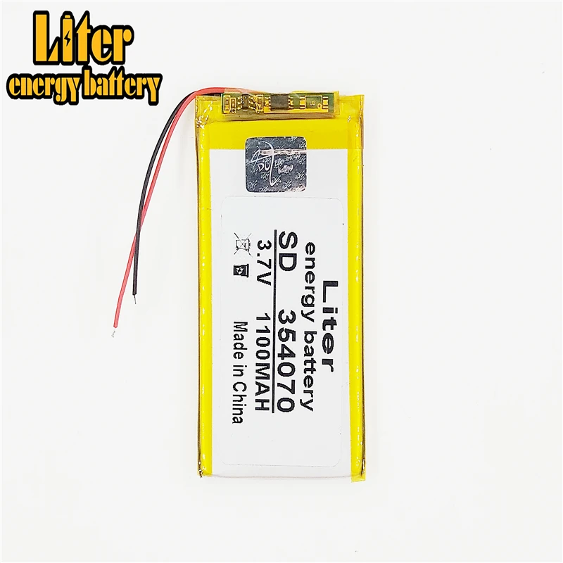

3.7V polymer lithium battery 354070 1100mAH remote control electronic book GPS wireless earphone