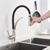 Chrome Rubber Kitchen Faucet Mixer Tap Rotation Pull Down Stream Sprayer Taps Hot Cold Water Tap with Single Handle Kitchen Tap ► Photo 3/6
