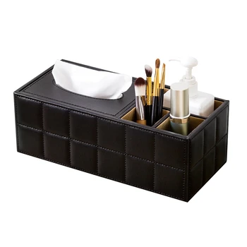 

PU Leather Tissue Box Napkin Holder Home Office Desk Organizer Storage Holder Box for Pen Remote Controller Tissue Box Cover