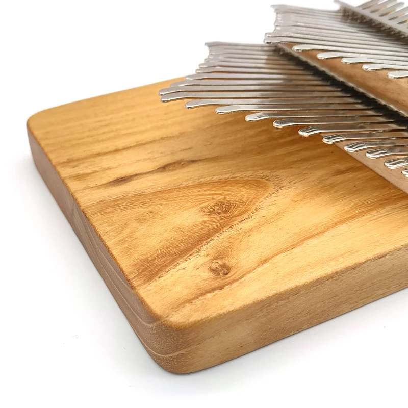 Chromatic Kalimba 42 Keys Handmade Thumb Piano Double Row Keyboard Log Color Acacia Wooden Musical Instrument
