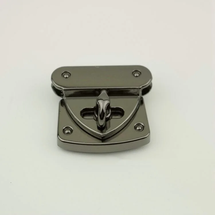 gunblack 2 шт. 31X37 мм Сумочка металлические замки Пряжка модный Поворотный замок защелки DIY сумки на замену застежка для сумочки закрывающие аксессуары BF120 - Цвет: gunblack