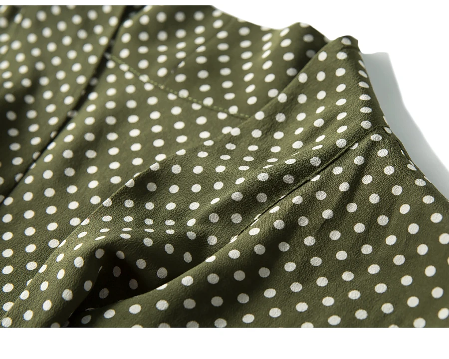 SuyaDream/блузка в горошек с длинными рукавами и бантом, натуральный шелк, Офисная Женская блузка, рубашка, осенняя рубашка