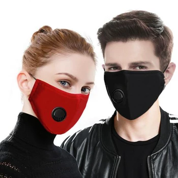 

2pcs Anti-Dust Masks Unisex Cotton Masks Breathable Valve Riding Masks Reusable Washable Face Mouth Mask