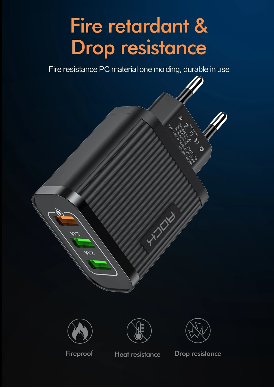 ROCK Quick Charge 3,0 зарядное устройство для телефона iPhone samsung Xiaomi QC 3,0 Супер быстрая зарядка настенное Путешествие USB зарядное устройство для мобильного телефона