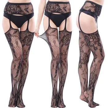 

Lace Nylon Sexy Stockings For Women Sexy Thigh-Highs Fishnet Open Soft Tights Lingerie Transparent Erotic Lace medias para mujer