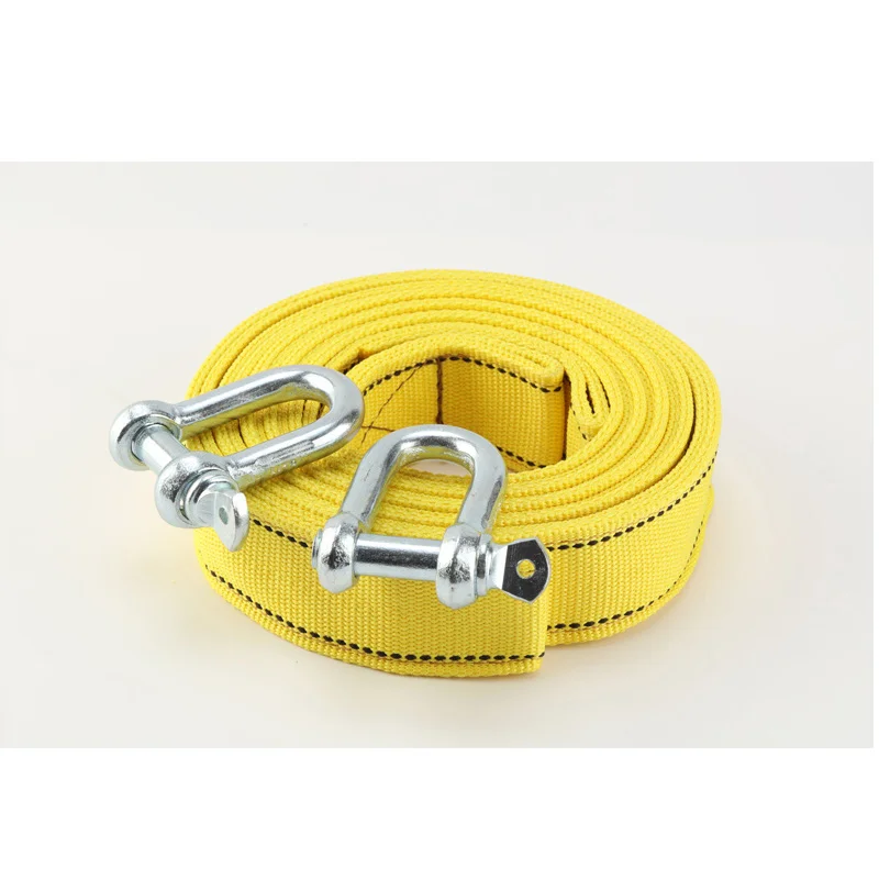 5M 8 Tons High Strength Car Trailer Towing Rope Recovery Tow Strap Flat Sling Rope with U-Shape Hooks for Car Truck Trailer Suv