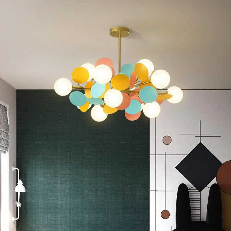 Современная детская комната люстра цвет Macaron Домашнее освещение креативный