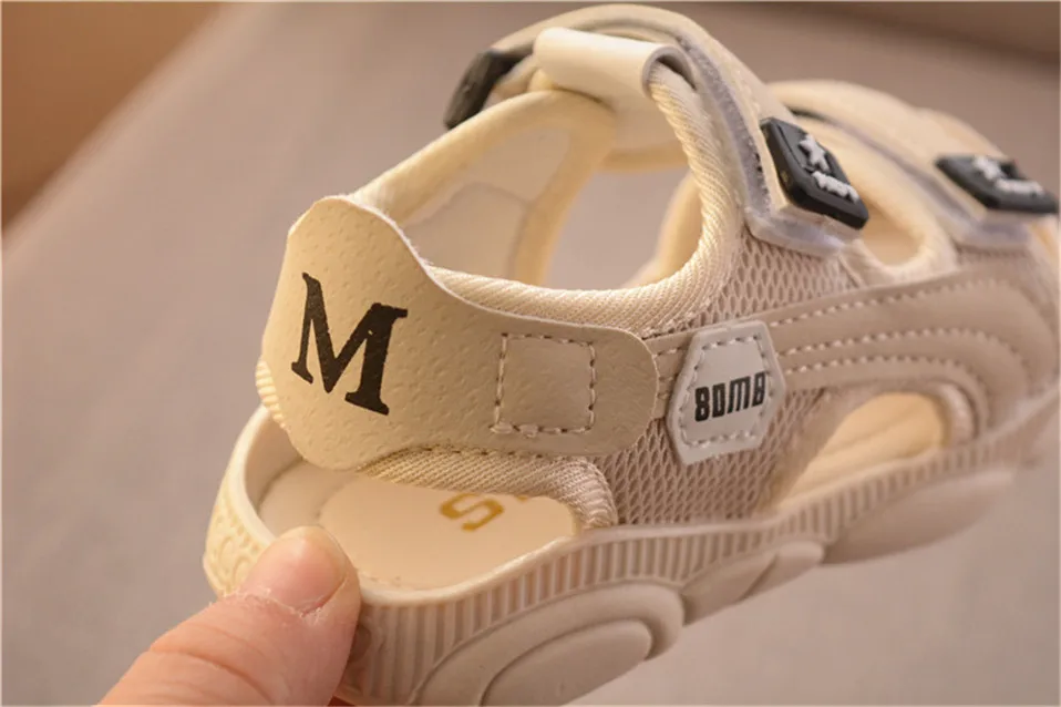 Summer Baby Boys Girls Shoes Kids Beach Sandals for Boys Soft Leather Bottom Non-Slip Closed Toe Safty Shoes Children Shoes