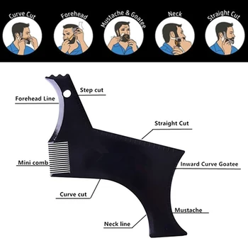 

Home Stencil Lightweight Face Care Shaping Tool Men Styling Flexible Liner Template Beard Comb Portable Trim Shaving Gift