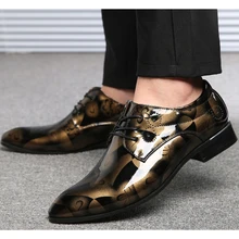 Мужские туфли-оксфорды из лакированной кожи для прогулок; Мужские модельные туфли; Мужская официальная обувь с острым носком; деловые свадебные туфли; большие размеры 50