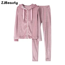 Модный женский Повседневный однотонный топ на молнии с длинными рукавами, свитер, штаны, леггинсы, спортивный комплект для спортзала, Фитнес костюм из двух предметов# g4