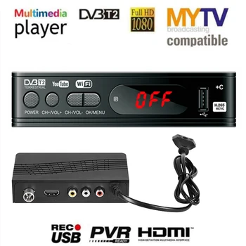 

HDMI satellite TV receiver DVB T2 TV tuner Wifi Usb2.0 Full-HD 1080P tuner TV Box DVB T2 or built-in Russian manual antenna