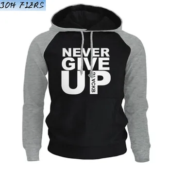 

2019 new Never Give Up Letter Printed Mens Sweatshirt Hoodies Fashion Streetwear Male Hoodie Autumn Winter Fleece Hoody Men