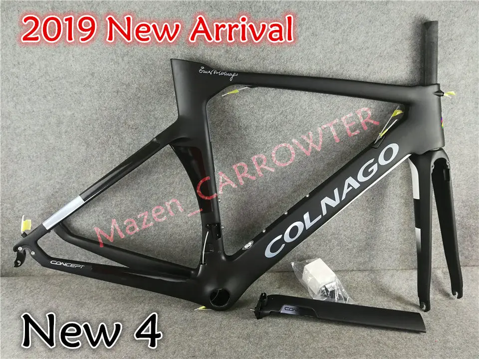 Белая окрашенная UD Глянцевая Colnago концепция карбоновая рама+ руль+ седло+ держатели для бутылок с водой C60 C64 упакованы для продажи