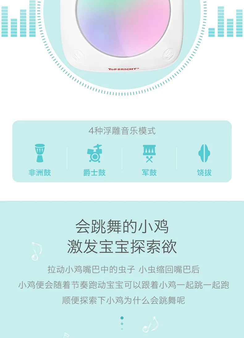 TOPBRIGHT Младенцы Дети дети ребенок ручная, ударная барабан Шестигранная музыкальная обучающая игрушка